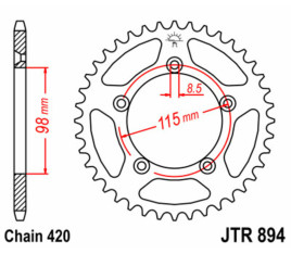 Couronne JT SPROCKETS acier standard 894 - 420 - 1075177002