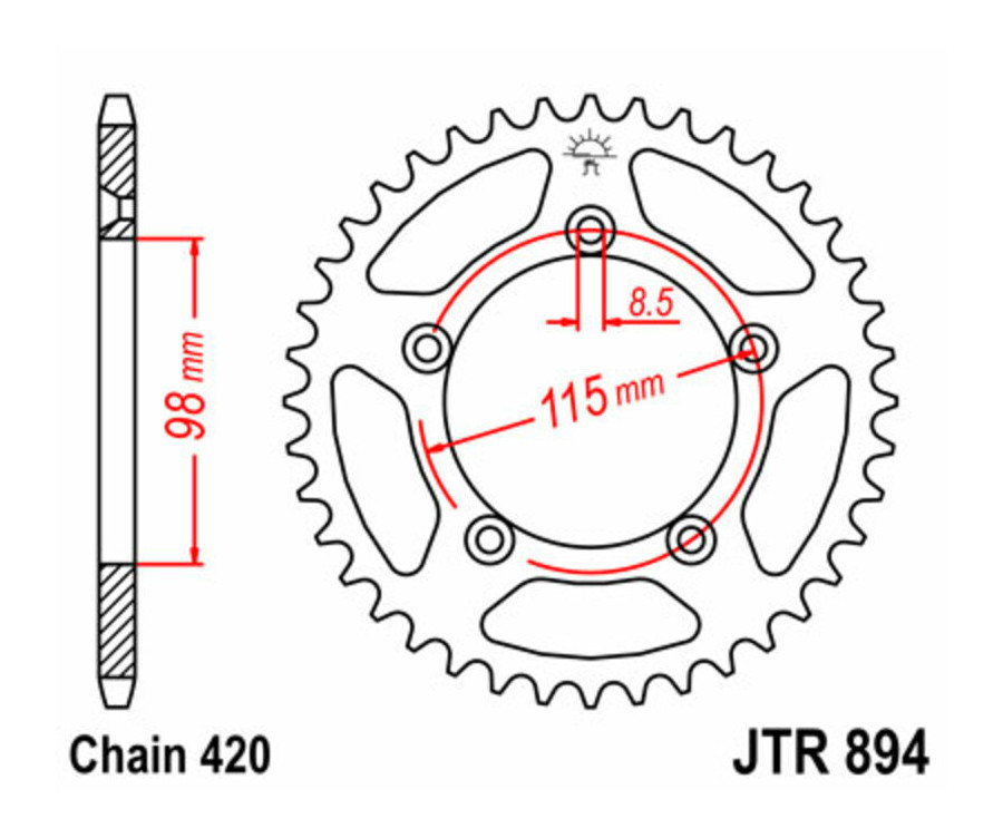 Couronne JT SPROCKETS acier standard 894 - 420