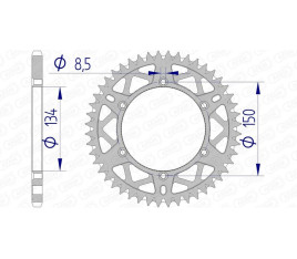 Couronne AFAM aluminium Ultra-Light anti-boue 17206520 - 1074600004