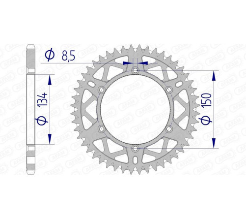 Couronne AFAM aluminium Ultra-Light anti-boue 17206520 - 1074600007