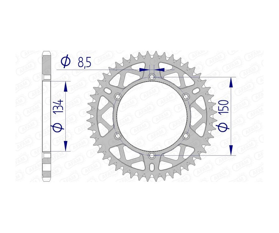 Couronne AFAM aluminium Ultra-Light anti-boue 17206520