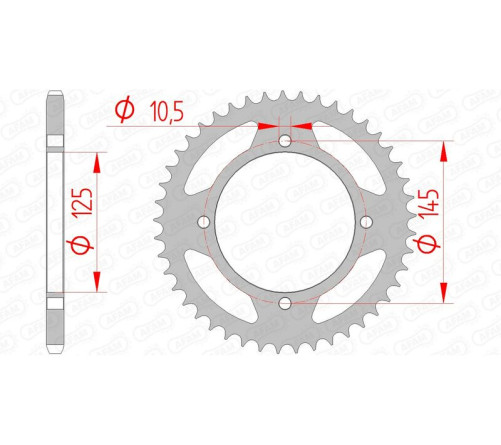 Couronne AFAM acier standard 12505 - 520 - 1074444008