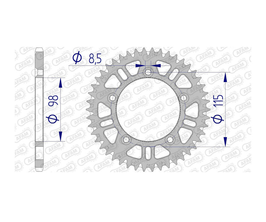 Couronne AFAM aluminium Ultra-Light anti-boue 72101 - 420