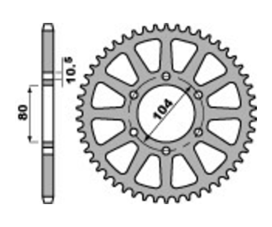 Couronne PBR aluminium ultra-light anodisé dur 478 - 520