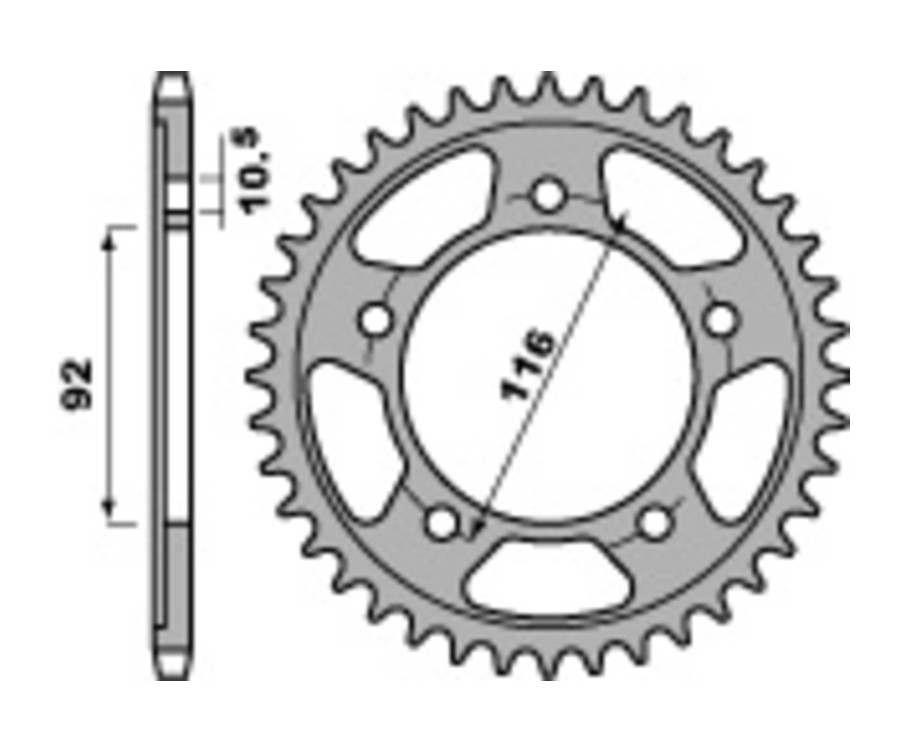 Couronne PBR acier C45 standard 4542 - 530