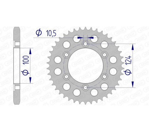 Couronne AFAM aluminium 51609 - 525 - 1074692002