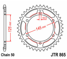 Couronne JT SPROCKETS acier standard 865 - 530