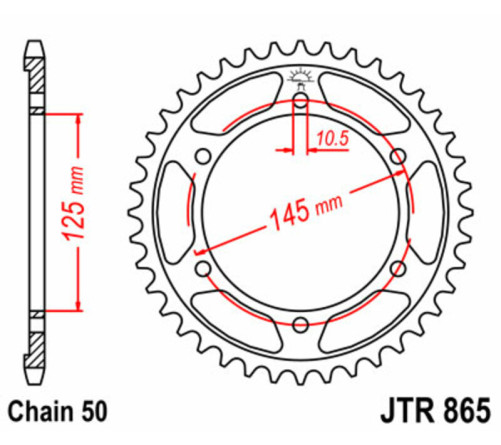 Couronne JT SPROCKETS acier standard 865 - 530 - 1075172003