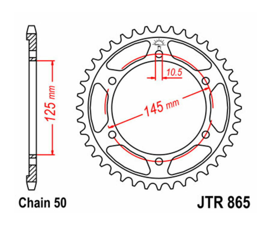 Couronne JT SPROCKETS acier standard 865 - 530