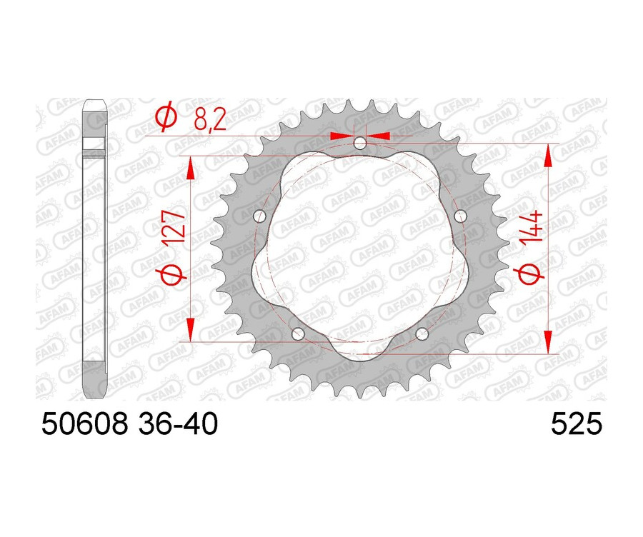 Couronne AFAM acier standard 50608 - 525