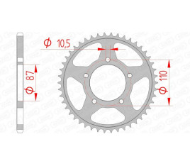 Couronne AFAM acier standard 14405 - 520 - 1074515001