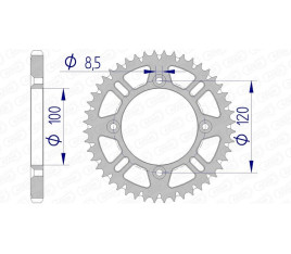 Couronne AFAM aluminium Ultra-Light anti-boue 15104 - 428 - 1074532003