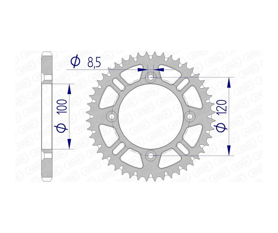 Couronne AFAM aluminium Ultra-Light anti-boue 15104 - 428