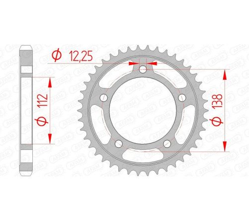 Couronne AFAM acier standard 10508 - 530 - 1074363004