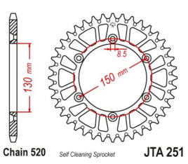 Couronne JT SPROCKETS aluminium ultra-light 251 - 520 - 1096568005