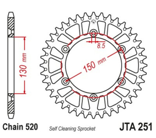 Couronne JT SPROCKETS aluminium ultra-light 251 - 520 - 1096568005