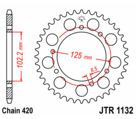 Couronne JT SPROCKETS acier standard 1132 - 420 - 1074877002