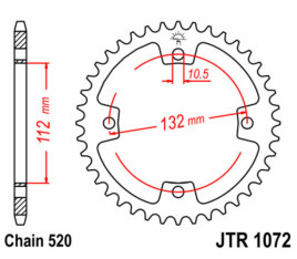 Couronne JT SPROCKETS acier standard 1072 - 520