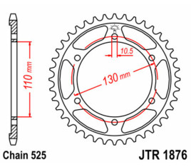 Couronne JT SPROCKETS acier standard 1876 - 525