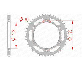 Couronne AFAM acier standard 12508 - 520 - 1074447001