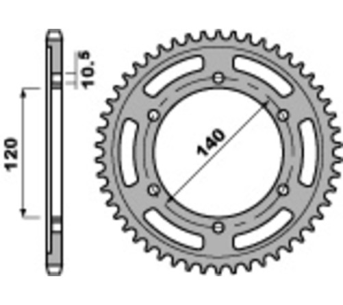 Couronne PBR acier C45 standard 498 - 530