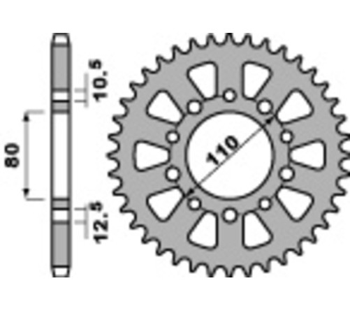 Couronne PBR acier C45 standard 334 - 530 - 1075541007