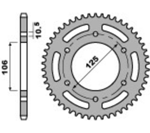 Couronne PBR aluminium ultra-light anodisé dur 4530 - 520 - 1075350007