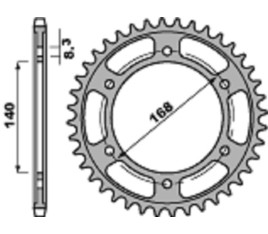 Couronne PBR acier C45 standard 4550 - 525 - 1075356001