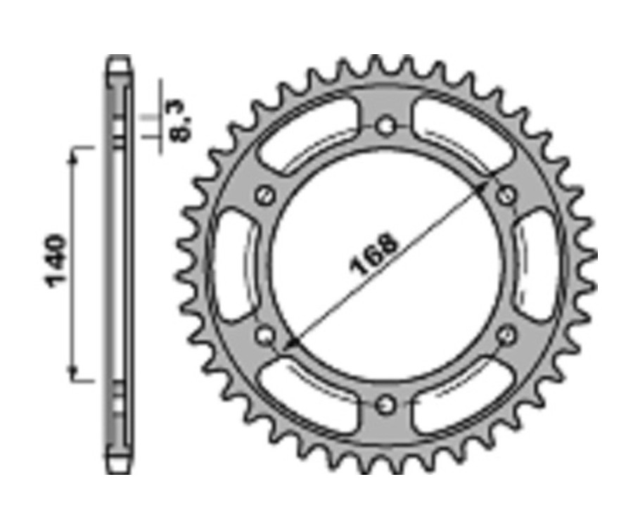 Couronne PBR acier C45 standard 4550 - 525