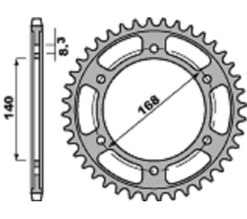 Couronne PBR acier C45 standard 4550 - 525 - 1075356001