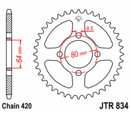 Couronne JT SPROCKETS acier standard 834 - 420 - 1075146003