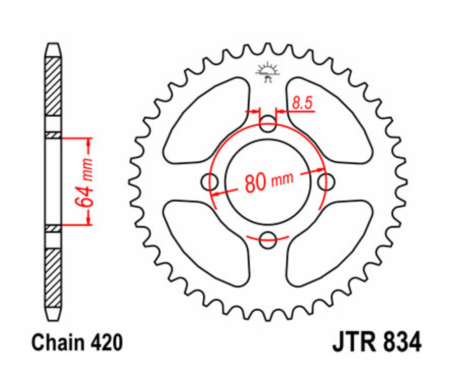 Couronne JT SPROCKETS acier standard 834 - 420