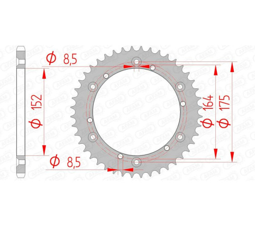 Couronne AFAM acier standard 12500 - 520 - 1074440002