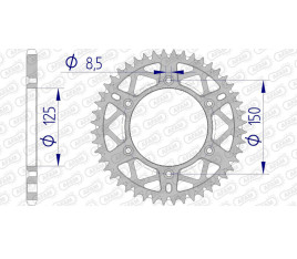 Couronne AFAM aluminium Ultra-Light anti-boue 72304 - 520 - 1074735005