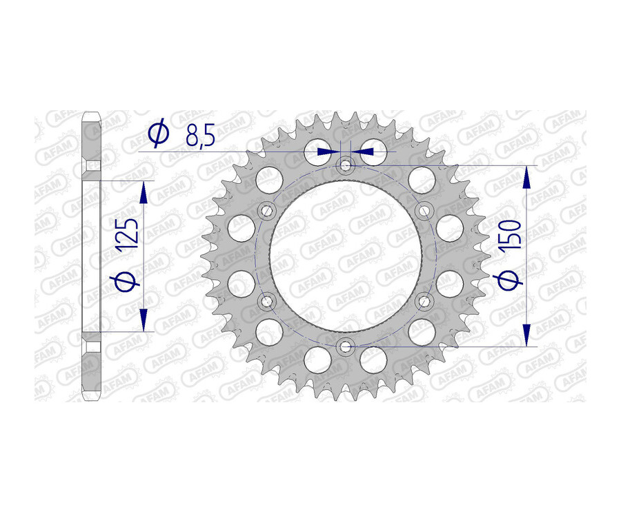 Couronne AFAM aluminium Ultra-Light anti-boue 72304 - 520