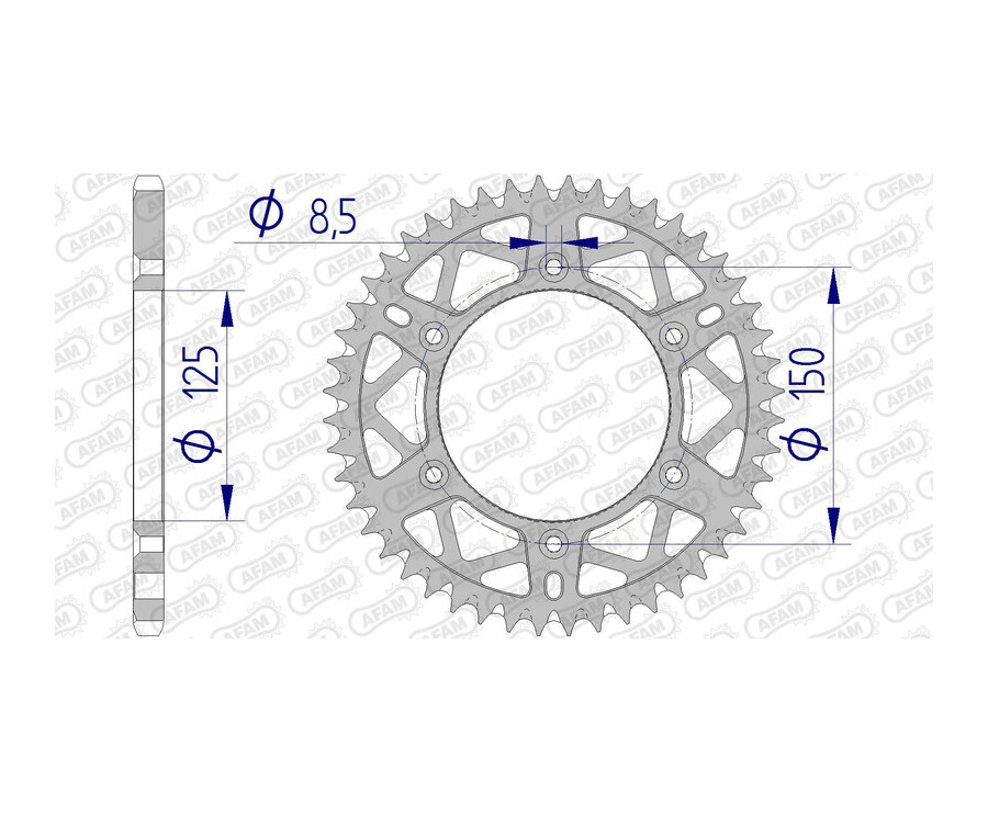 Couronne AFAM aluminium Ultra-Light anti-boue 72304 - 520