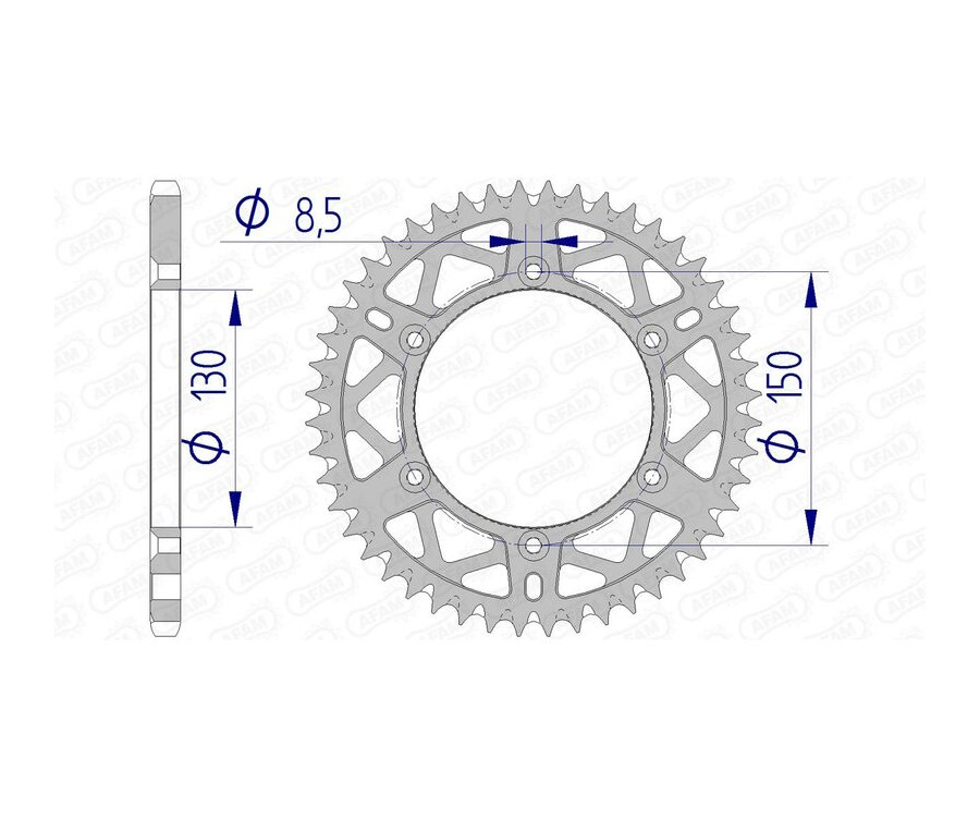 Couronne AFAM aluminium Ultra-Light anti-boue 13323 - 520