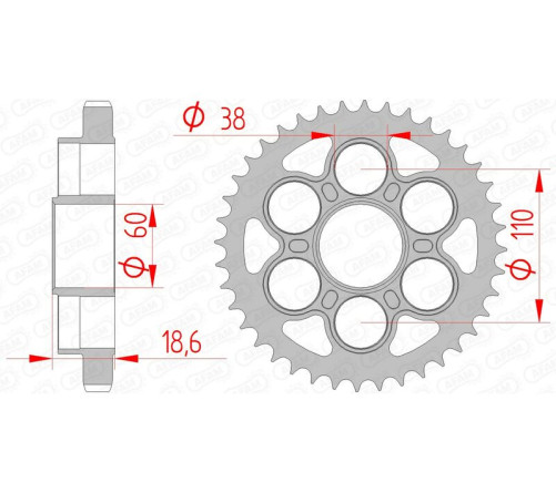 Couronne AFAM acier standard 50900 - 530