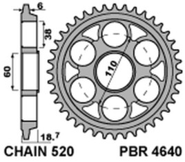 Couronne PBR aluminium Ultra-Light anodisé dur 4640 - 520 - 1075375002