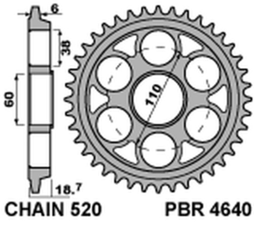 Couronne PBR aluminium Ultra-Light anodisé dur 4640 - 520 - 1075375002