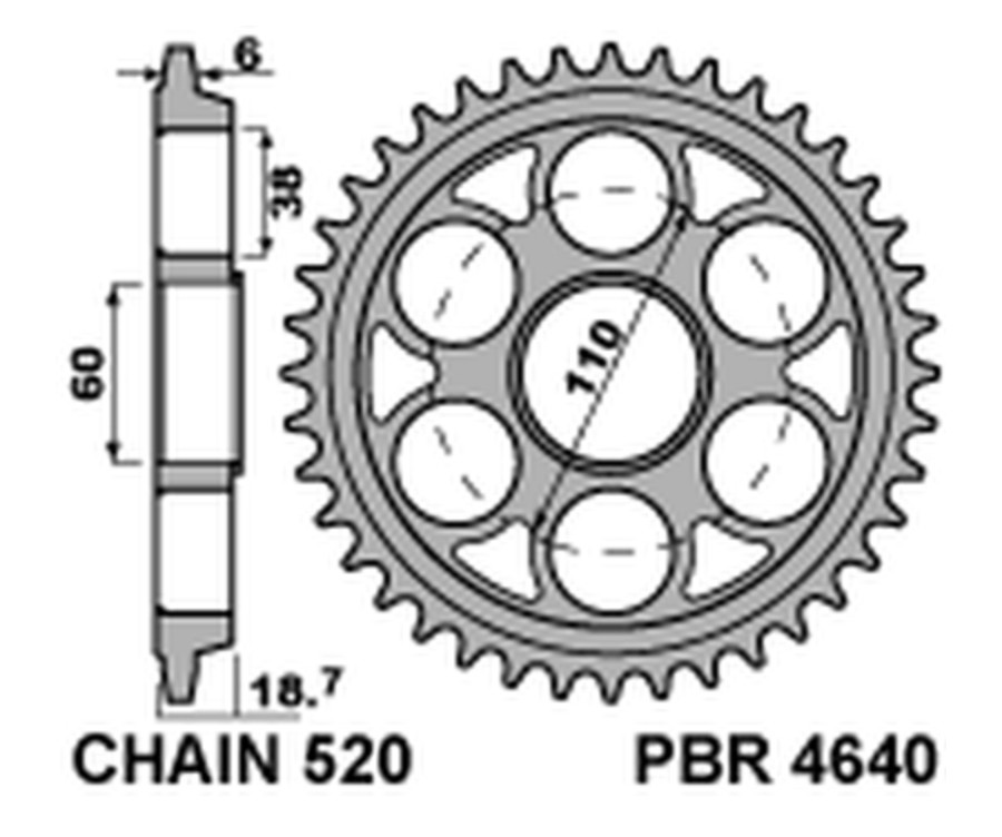 Couronne PBR aluminium Ultra-Light anodisé dur 4640 - 520