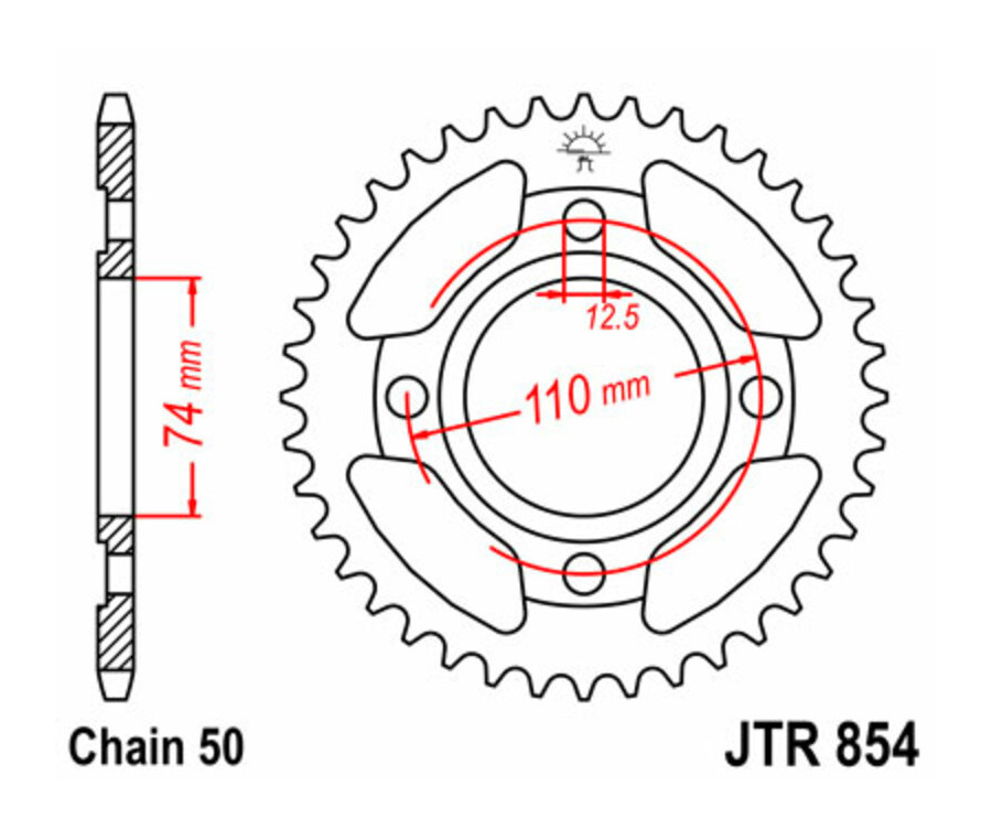 Couronne JT SPROCKETS acier standard 854 - 530