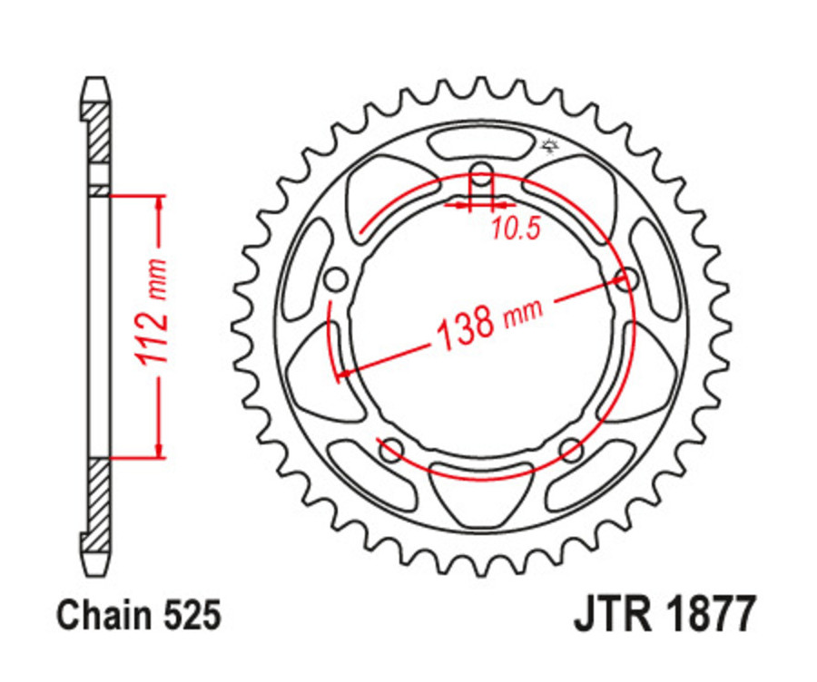 Couronne JT SPROCKETS acier standard 1877 - 525