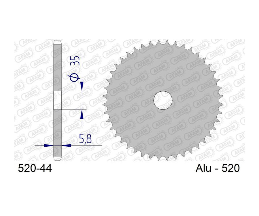 Couronne AFAM aluminium ultra-light anodisé dur 17404 - 520