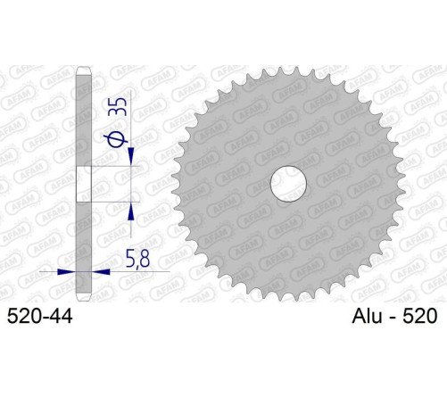 Couronne AFAM aluminium ultra-light anodisé dur 17404 - 520 - 1096618002