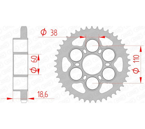 Couronne AFAM acier standard 50801 - 525 - 1074679002