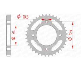 Couronne AFAM acier standard 10505 - 530 - 1074362002