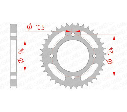 Couronne AFAM acier standard 10505 - 530 - 1074362002