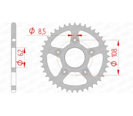 Couronne AFAM acier standard 44203 - 520 - 1074649006