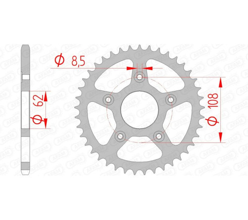 Couronne AFAM acier standard 44203 - 520 - 1074649006